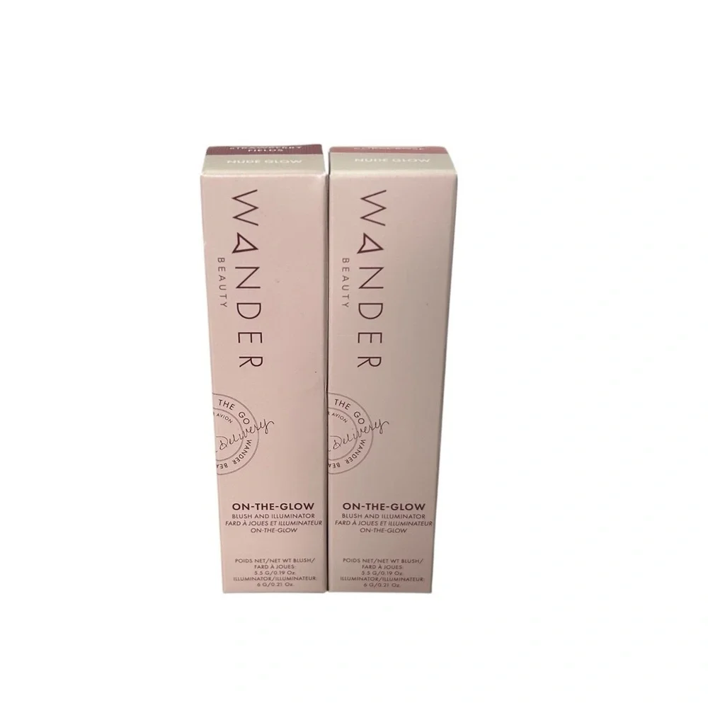 (2) Wander Beauty Glow Cream Blush Illuminator Duo Coral Rose Strawberry Fields